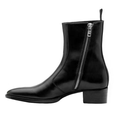 Botas Martin de cuero con punta y cremallera