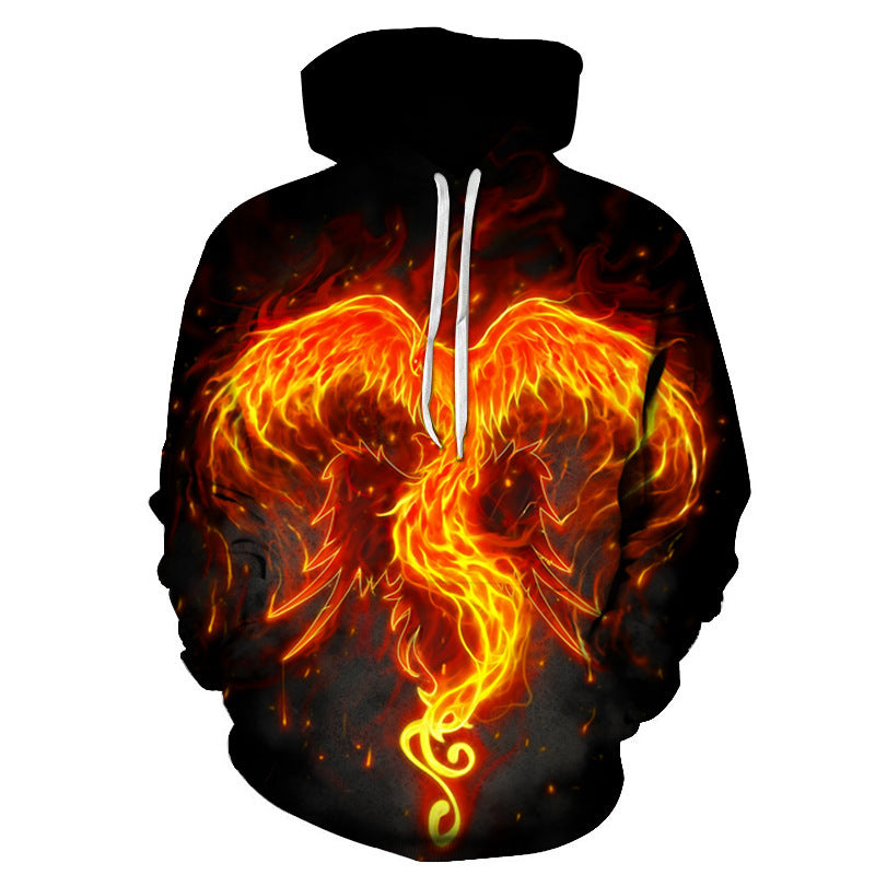 Flame Phoenix Series Hoodie Loose And Versatile Top